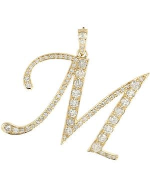 Artisan Diamond Initial “M” Pendant - Metallic