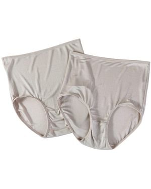 Soft Strokes Silk Neutrals Set Of Two Knitted Silk Mid Rise French Cut Pantie Shimmer Collection - White