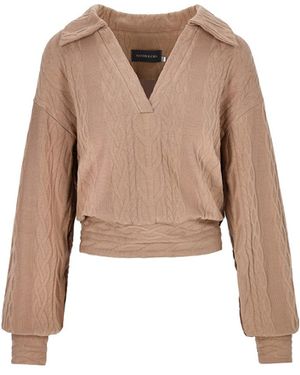Mandragora Neutrals Cable Knit Cotton Sweater - Natural