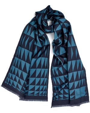 Richard Allan London Prism Long Silk Scarf - Blue