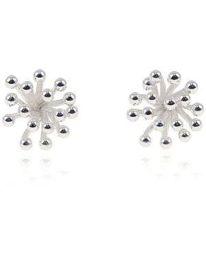 Janus Edinburgh Heather Bloom Mini Flower Stud Earrings - Metallic