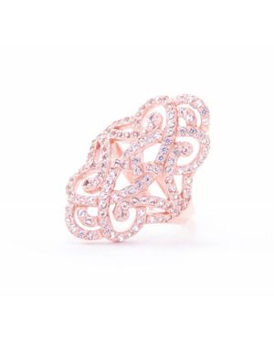 Seven Saints Rose Infinite Love Pave Adjustable Ring, Rose With Topaz - Pink