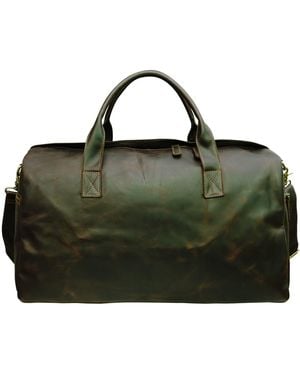 Touri Genuine Leather Weekend Bag - Green