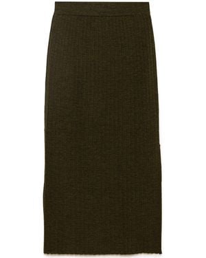 Peraluna Molly Rib-Knit Midi Skirt - Green