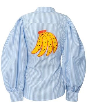 Pineapples Don't Have Sleeves Banana Split Shirt - Blue