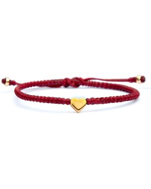Harbour Uk Vermeil Heart Rope Bracelet - Red
