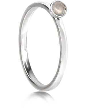 The Jewellery Store London June Birthstone Stackable Ring With Moonstone - Metallic