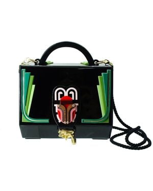 Gissa Bicalho Handmade Acrylic Clutch Chest Scarab - Black