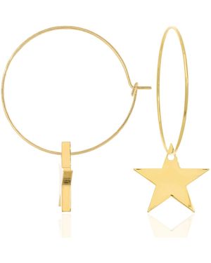 C.J.M Solid Star Hoops - Metallic