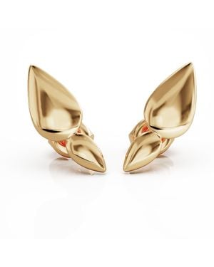 Linda Fiore Lotus Vermeil Stud Earrings - Metallic