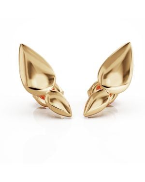 Linda Fiore Lotus Vermeil Stud Earrings - Metallic