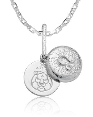 Cartography Leo Zodiac Locket Necklace - Metallic