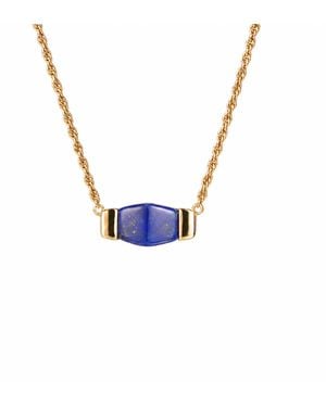 Retro Chic Ishtar Goddess Pendant Necklace - Blue
