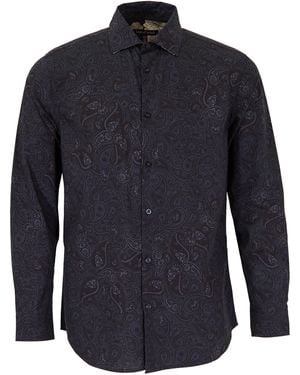 lords of harlech Nigel Montgat Paisley Shirt - Blue