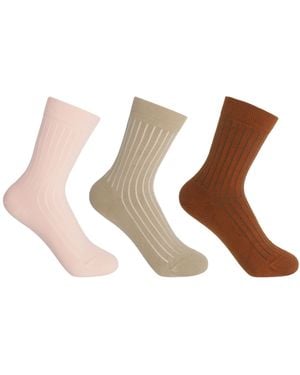 Peper Harow - Made in England Three Pack Essential Socks - Brown
