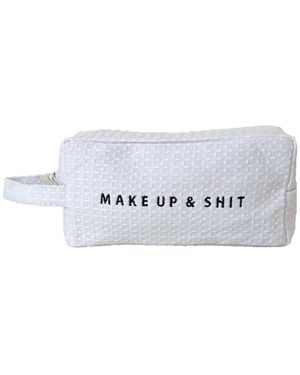 Lilly Loves Make Up And Shit Cosmetic Bag - White