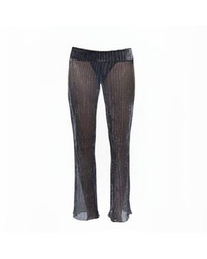 Amortizia Belladona Trousers Metallic Flared Trousers - Grey
