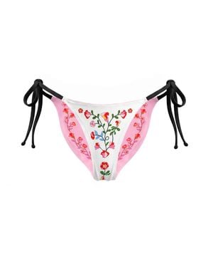 Jessie Zhao New York Wild Rose Reversible Tie Side Bottom - Pink