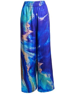 AlanaKay Art Melissa Elastic Waist Wide Leg Pant - Blue