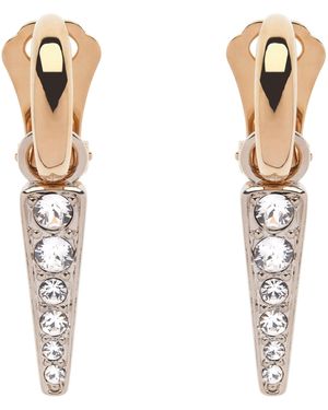 Emma Holland Jewellery Crystal Arrow Charm Clip Earrings - Metallic