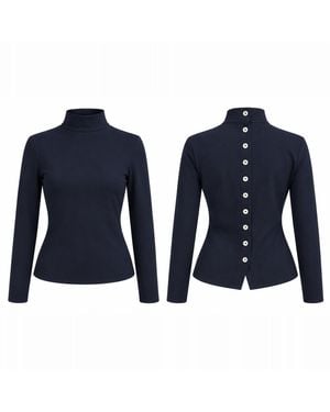 The Ethos Studio Spine Turtleneck - Blue
