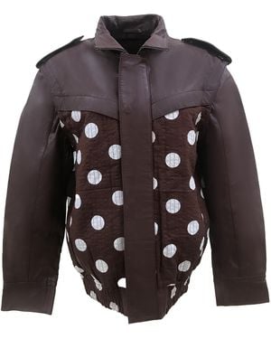 Zasta Studio Orbitar Kantha Stitched Lather Jacket - Gray