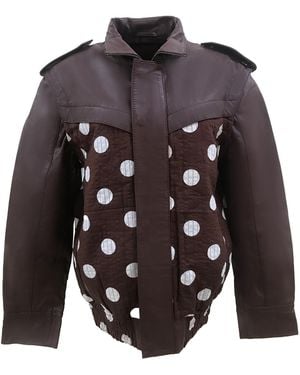 Zasta Studio Orbitar Kantha Stitched Lather Jacket - Gray