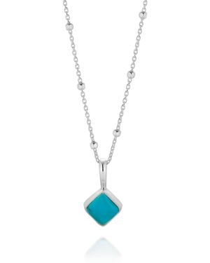 Nellou Jewellery Diamond Birthstone Necklace December Sterling - Blue