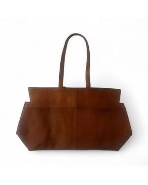 LeatherCo. Walnut Leather Tote Bag - Brown