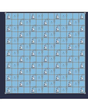 Lazyjack Press Happy Sailing Italian Silk Scarf - Blue