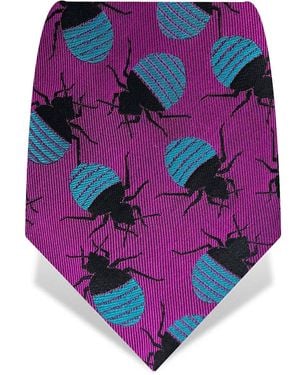Gresham Blake Fuchsia & Bed Bugs Tie - Pink