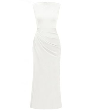 ALINA CERNĂTESCU Whisper Midi Lyocell Dress Classic With Open Back - White