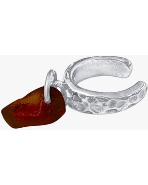 Glassy Kokosskær Ear Cuff Steel - White