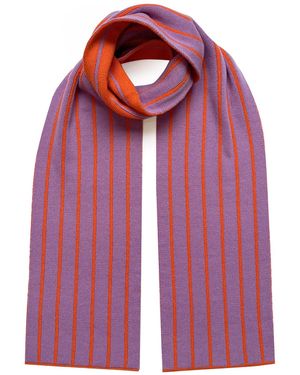 INGMARSON Thin Stripe Wool & Cashmere Scarf - Red