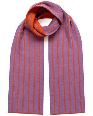 INGMARSON Thin Stripe Wool & Cashmere Scarf - Red