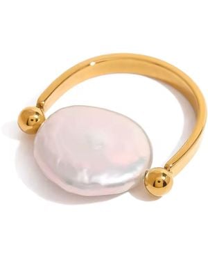 Olivia Le Pearly U Ring - Pink