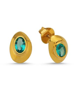 LINYA JEWELLERY Ella Stone Stud Earrings - Yellow