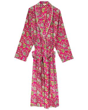 Inara Ladies Indian Cotton Robe - Red
