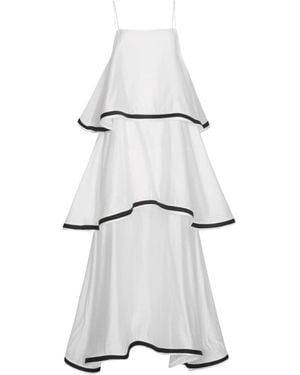 London Atelier Byproduct Layer Dress With Spaghetti Straps - White
