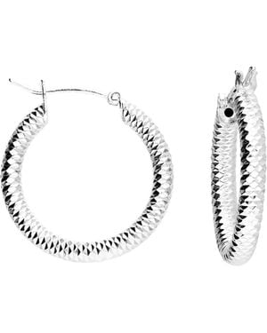 Kaizarin Silver Large Round Hoops - Metallic
