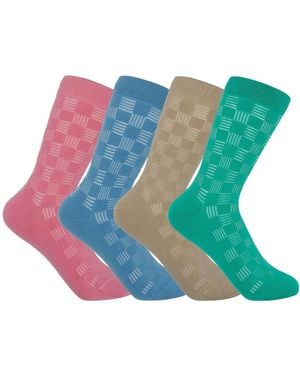 Peper Harow - Made in England Battenberg Socks – Bundle - Blue