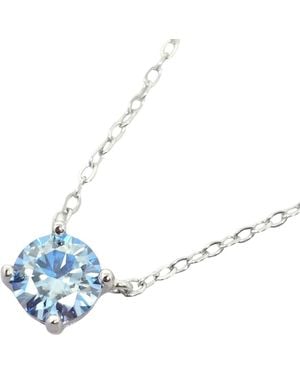 Harfi Topaz Moissanite Crystal Sterling Necklace - Blue