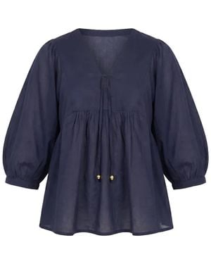 Adrift Clothing Cairo Boho Blouse - Blue