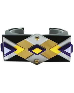 Gissa Bicalho Handmade Acrylic Bracelet Kuntur/ Yellow - Multicolour