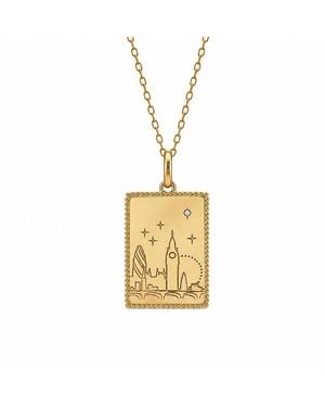Janus Edinburgh Vermeil London Landmarks Postcard Necklace - Metallic