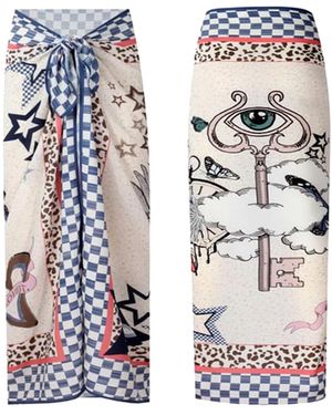 LOVEIST STORE Chiave Eye Printed Sarong Cover Up Pareo - Multicolor
