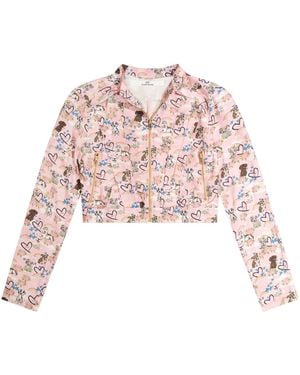 Cloud Haven Love Them All Cropped Jacket - Pink