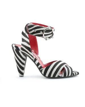 Rosamund Muir London Montana & Zebra Print Calf Hair Heels - Metallic