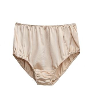 Soft Strokes Silk Neutrals Set Of Two Pure Mulberry Silk French Cut Knickers High Waist - Natural