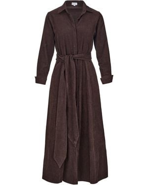 At Last Marigold Corduroy Midi Dress - Brown